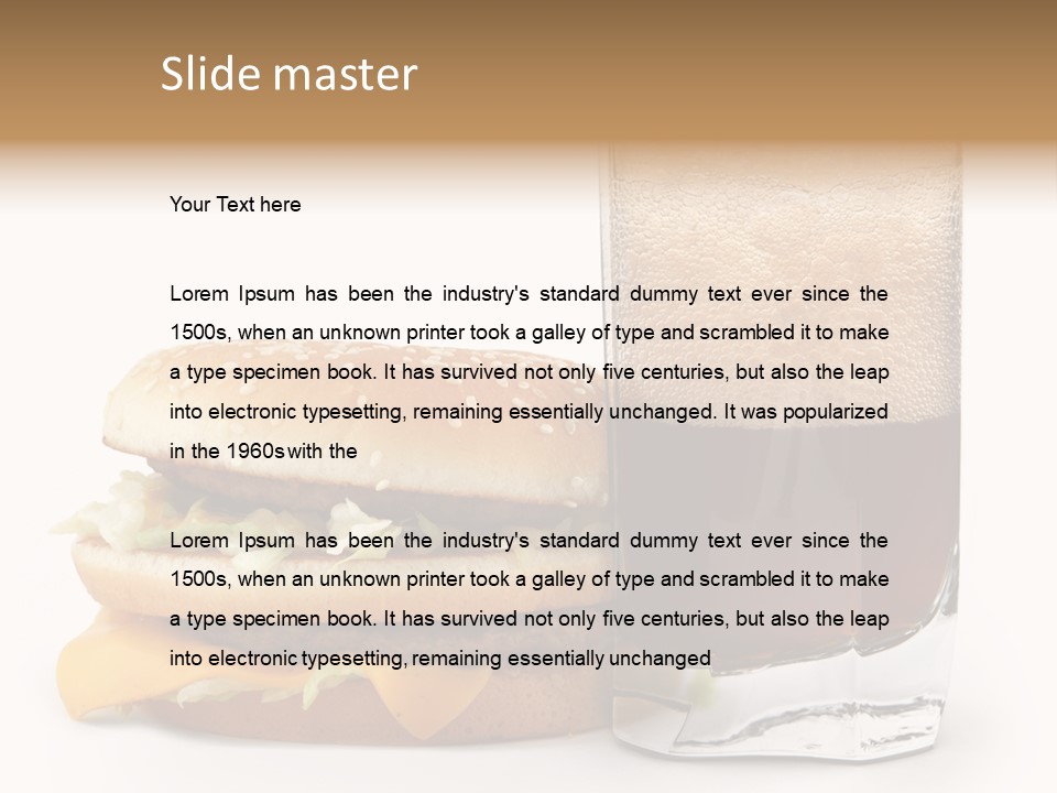 Fast White Background Hamburger PowerPoint Template