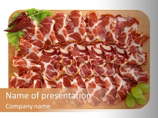 Salumificio Tagliere Carne Di Maiale PowerPoint Template