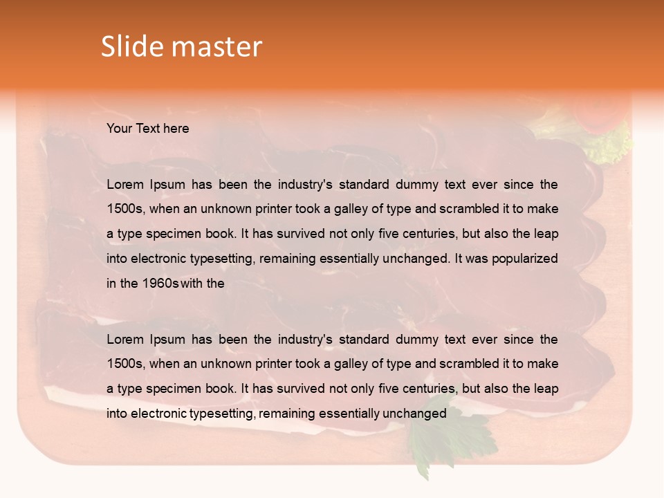 Trancio Cena Ingrediente PowerPoint Template