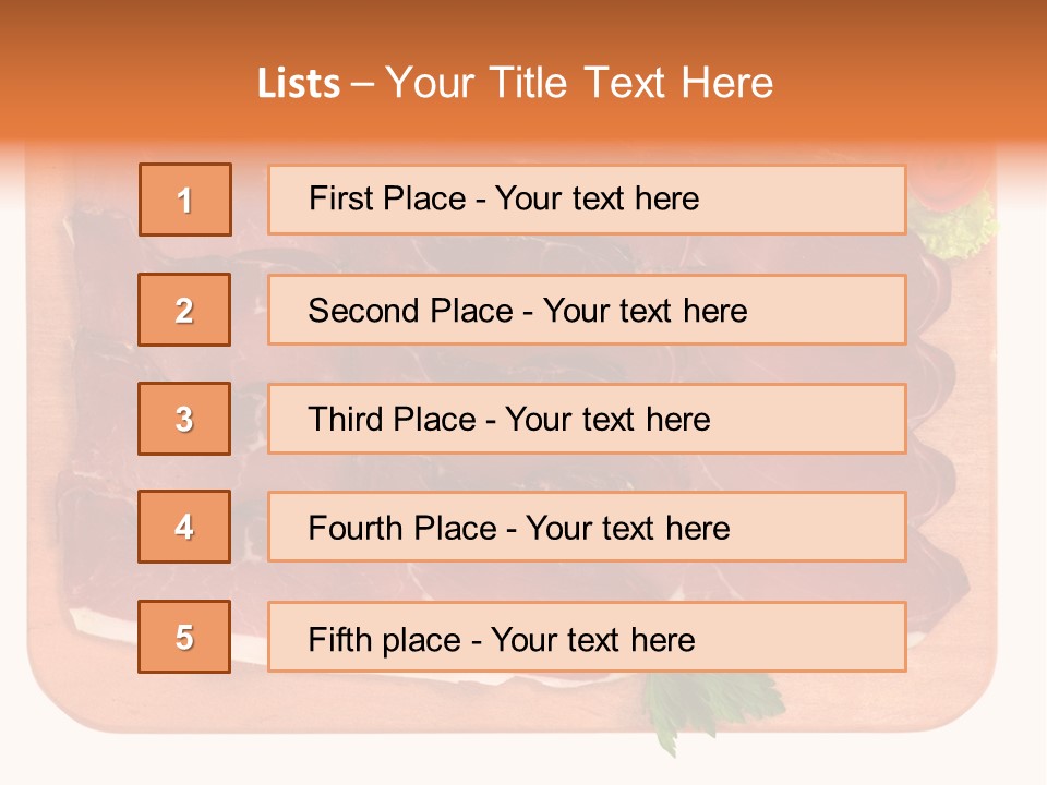 Trancio Cena Ingrediente PowerPoint Template