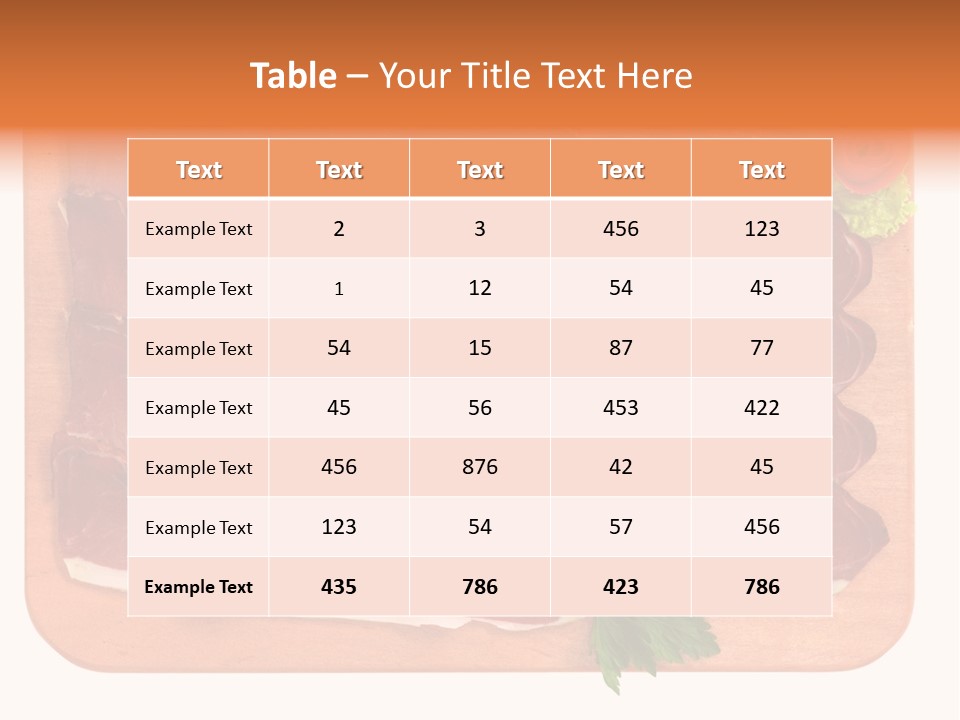 Trancio Cena Ingrediente PowerPoint Template