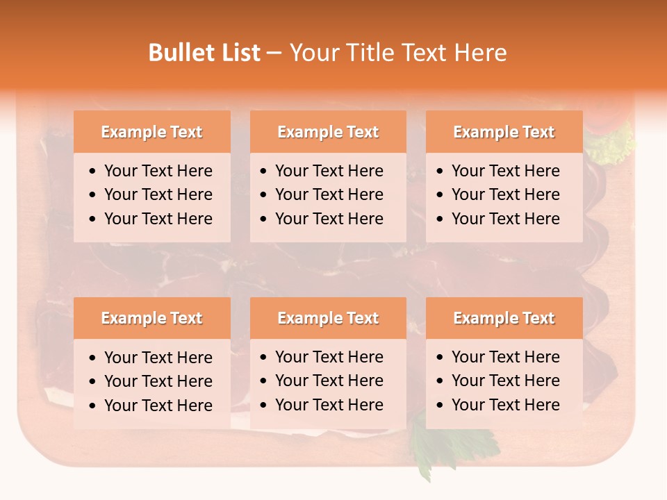 Trancio Cena Ingrediente PowerPoint Template