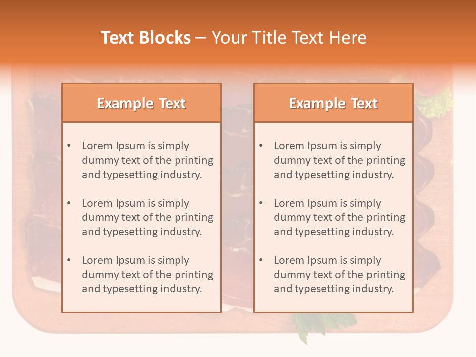 Trancio Cena Ingrediente PowerPoint Template