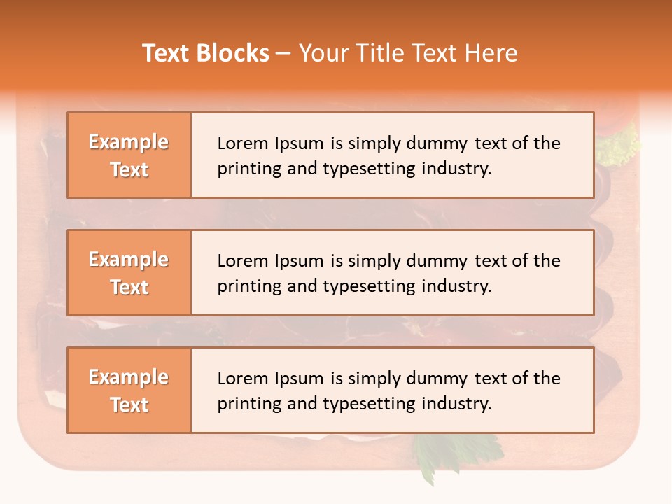 Trancio Cena Ingrediente PowerPoint Template