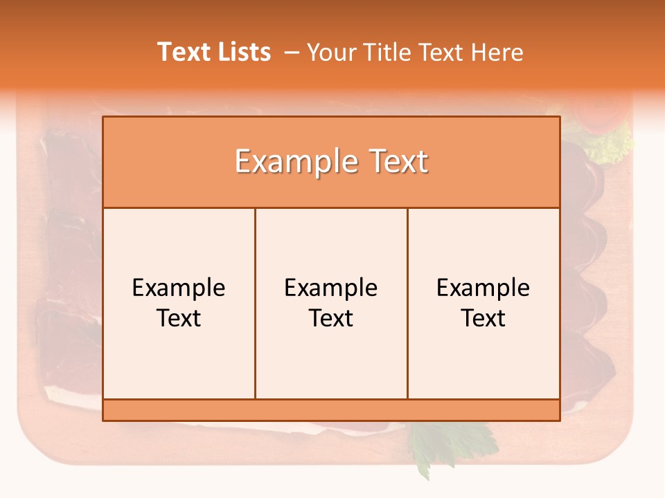 Trancio Cena Ingrediente PowerPoint Template
