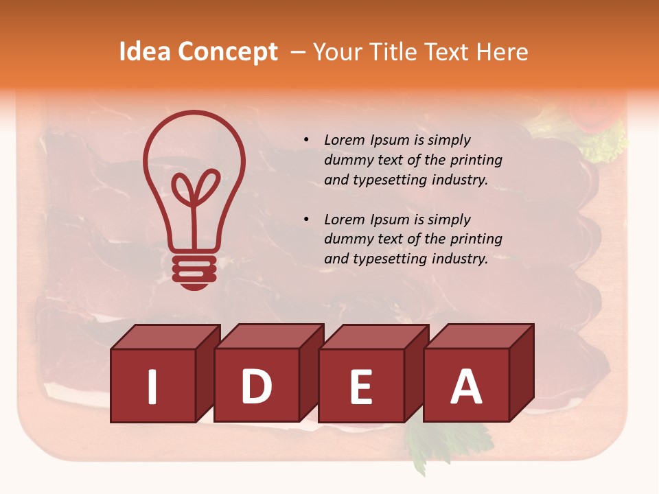 Trancio Cena Ingrediente PowerPoint Template