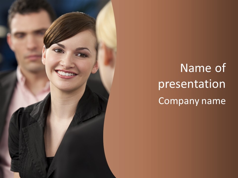 Smiling Female Young PowerPoint Template