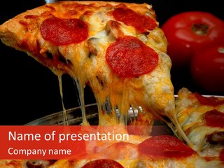 Isolated Melted Pizza PowerPoint Template