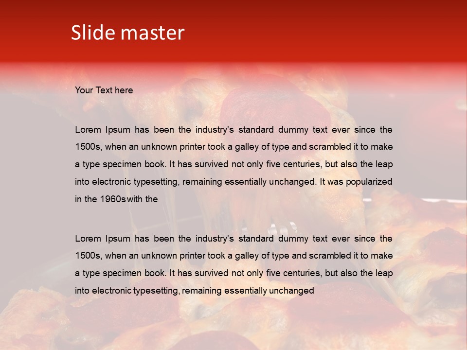 Isolated Melted Pizza PowerPoint Template