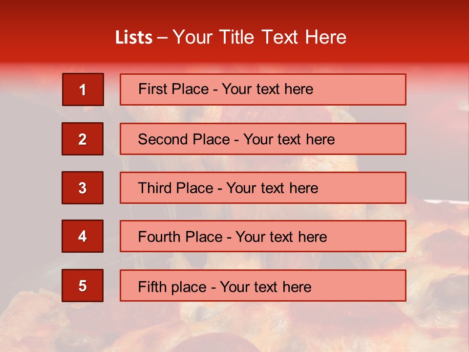 Isolated Melted Pizza PowerPoint Template