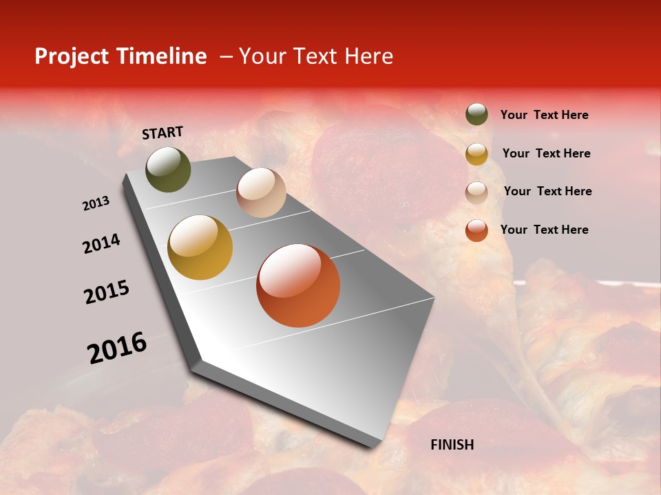 Isolated Melted Pizza PowerPoint Template