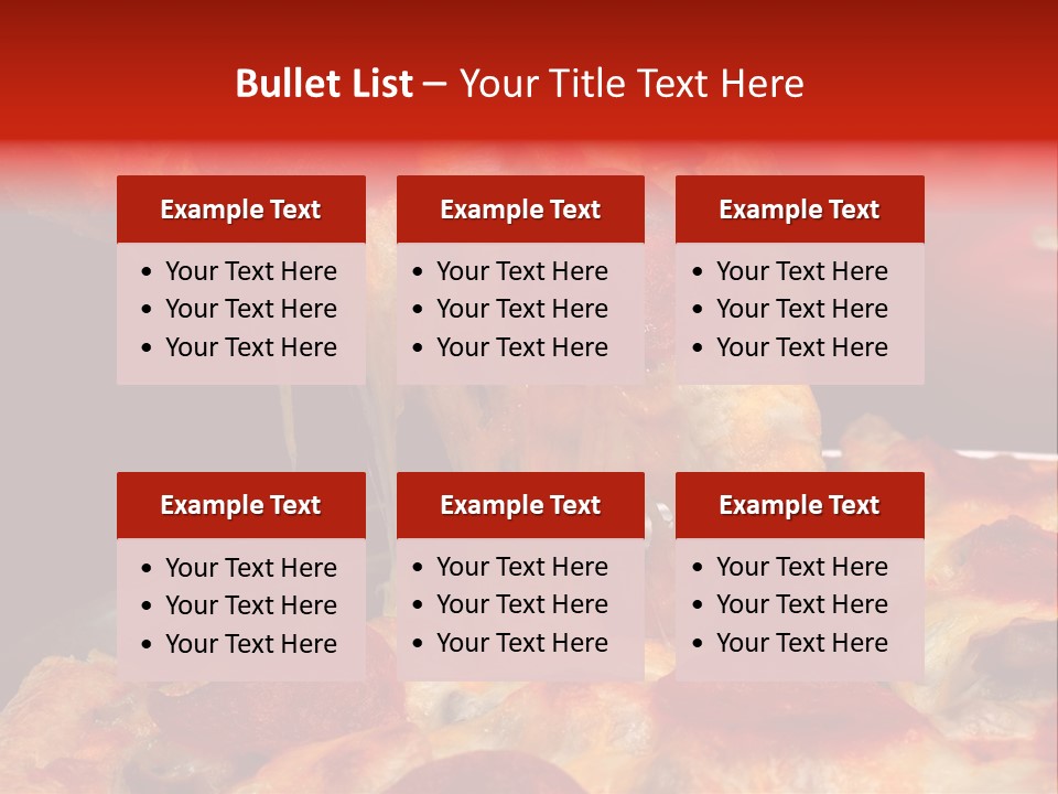 Isolated Melted Pizza PowerPoint Template