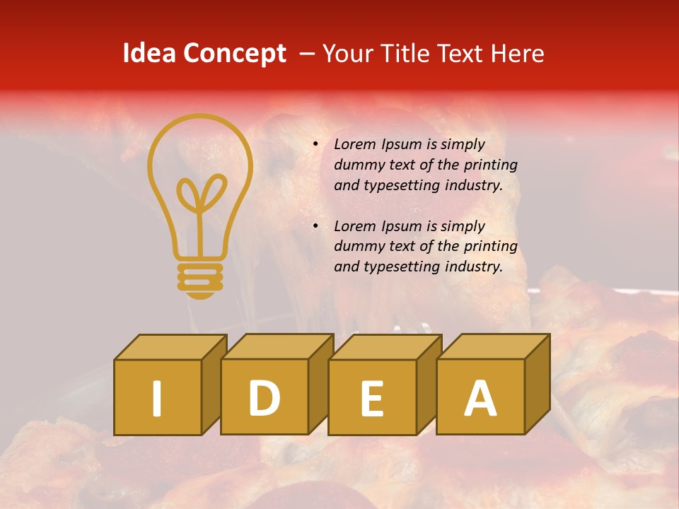 Isolated Melted Pizza PowerPoint Template