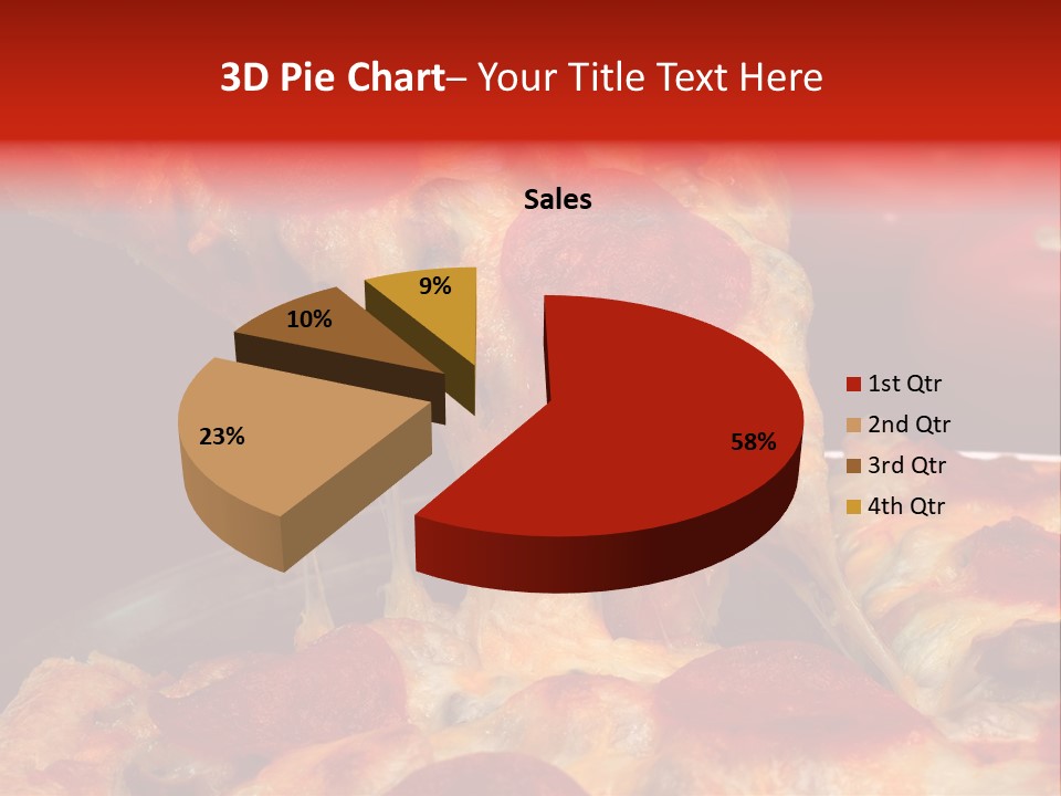 Isolated Melted Pizza PowerPoint Template