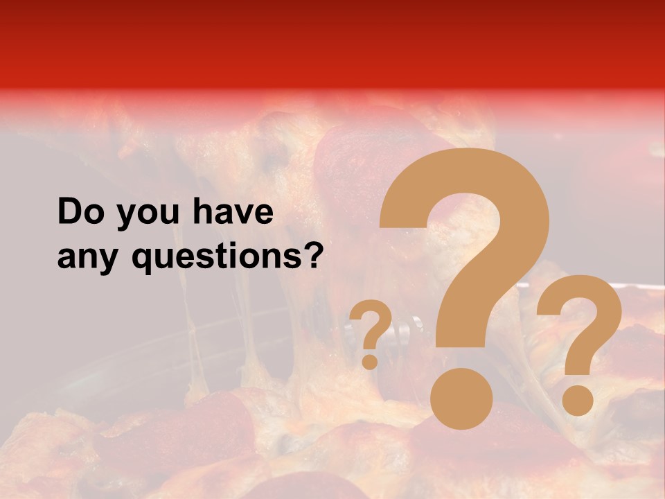 Isolated Melted Pizza PowerPoint Template