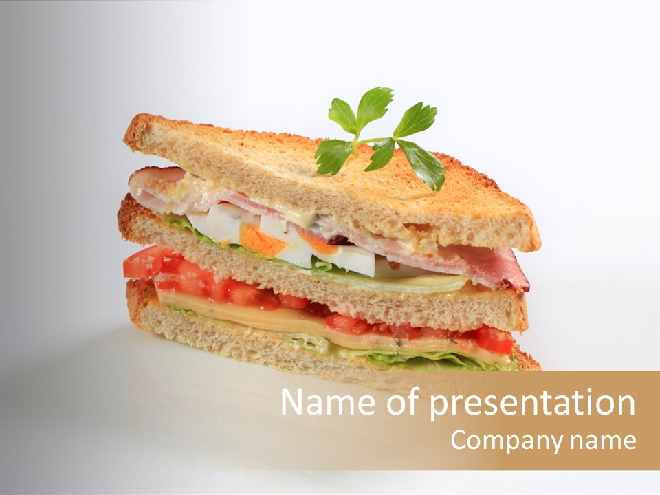 Egg Slices Ham PowerPoint Template