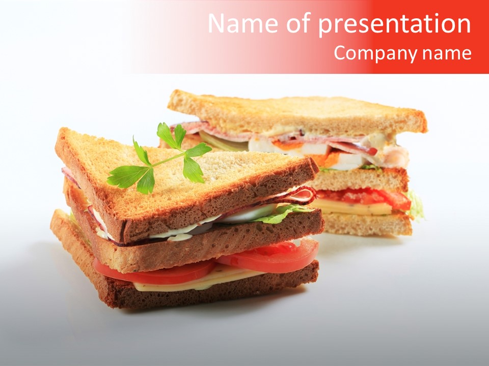 White Bread Sandwiches Crisps PowerPoint Template