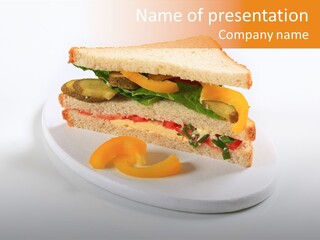 Yellow Sandwich Pepper PowerPoint Template