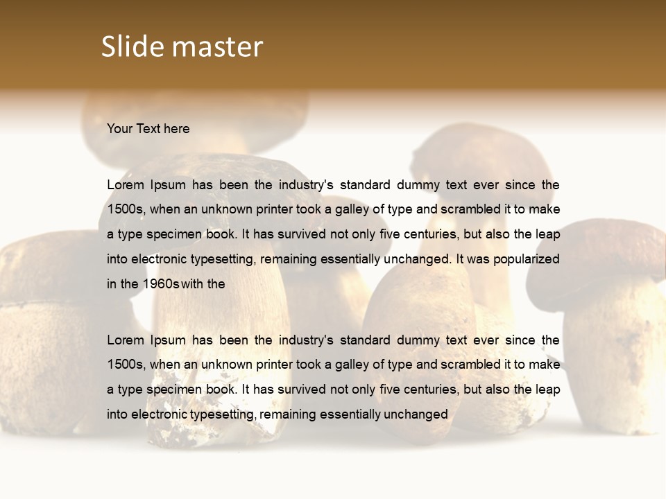 Mushrooms Steak Grow PowerPoint Template