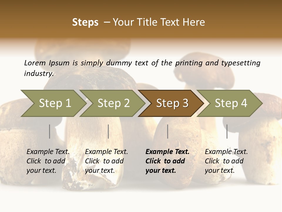 Mushrooms Steak Grow PowerPoint Template
