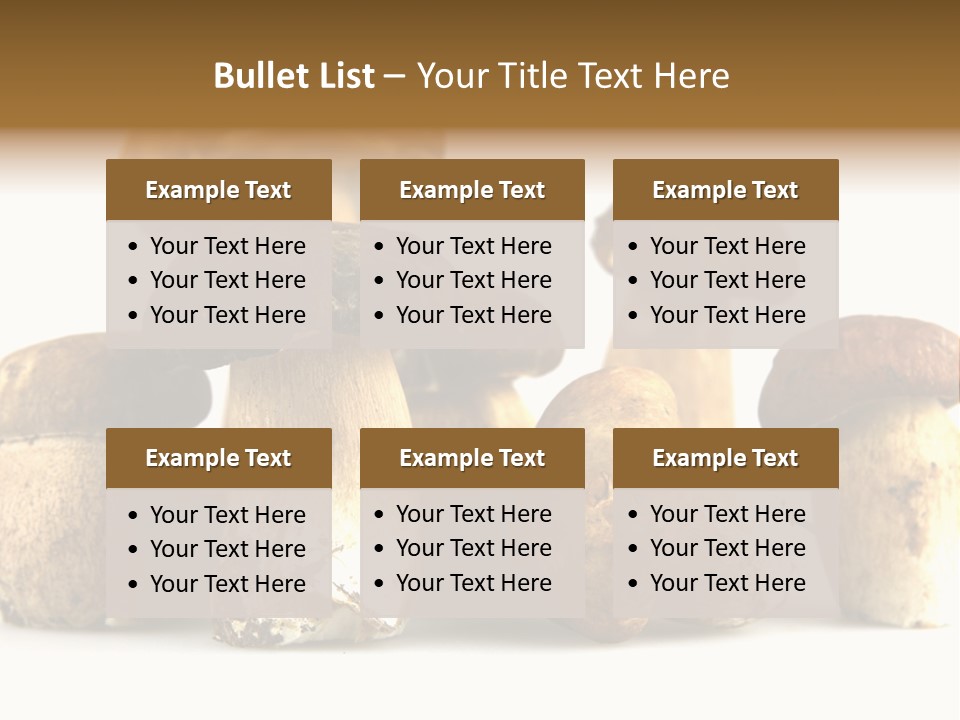Mushrooms Steak Grow PowerPoint Template