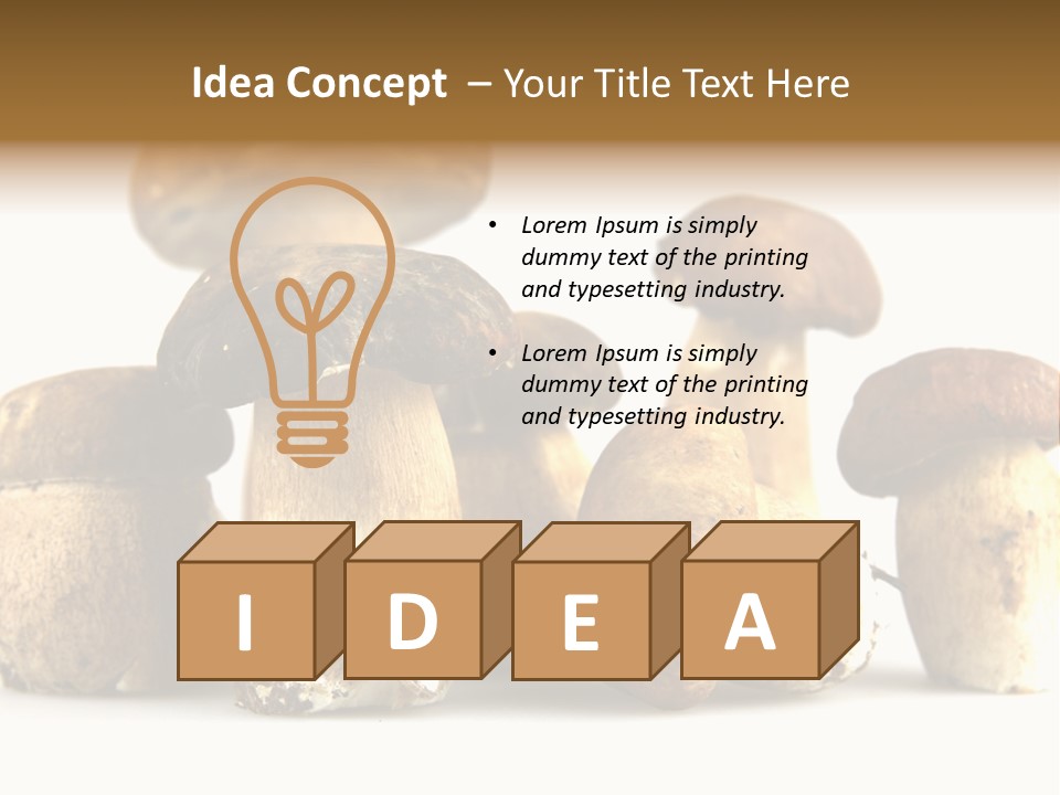 Mushrooms Steak Grow PowerPoint Template