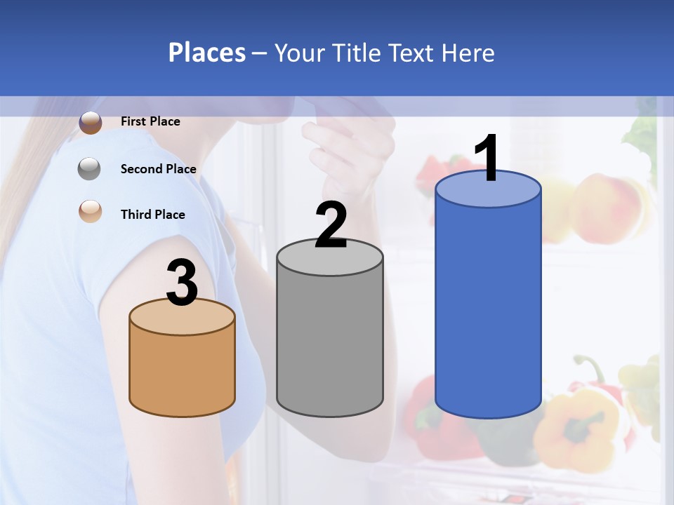 Colorful Smiling Young Woman PowerPoint Template