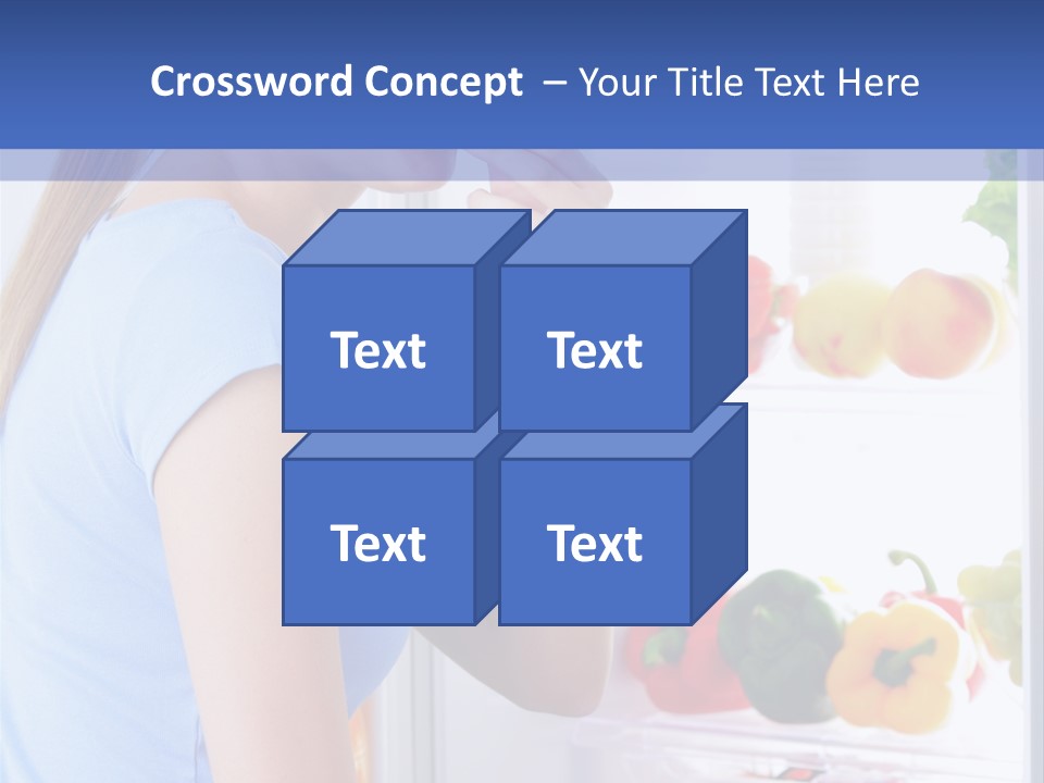 Colorful Smiling Young Woman PowerPoint Template