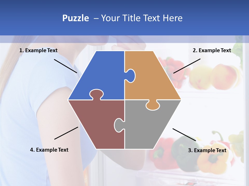 Colorful Smiling Young Woman PowerPoint Template