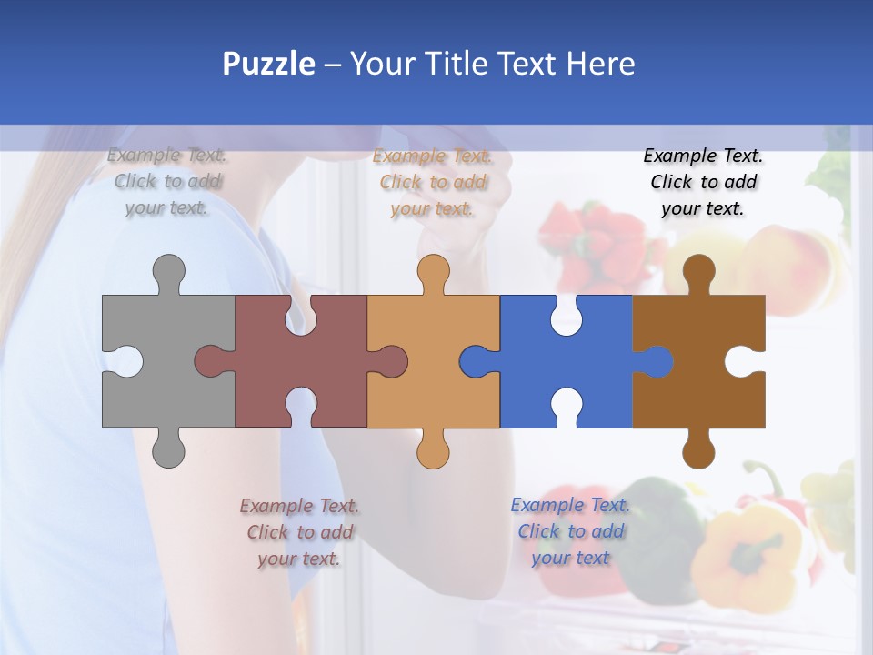 Colorful Smiling Young Woman PowerPoint Template