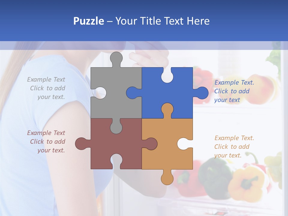 Colorful Smiling Young Woman PowerPoint Template