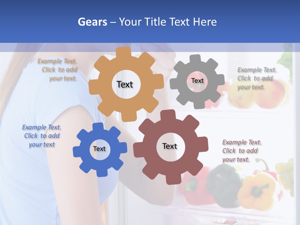 Colorful Smiling Young Woman PowerPoint Template