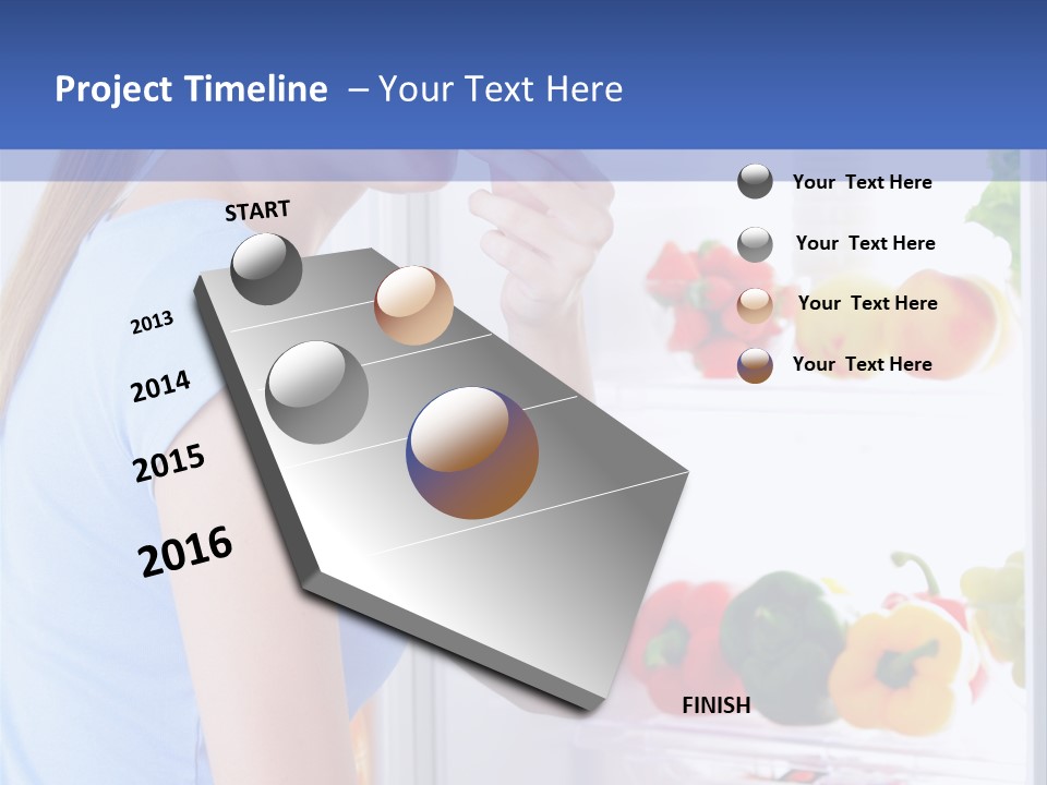 Colorful Smiling Young Woman PowerPoint Template