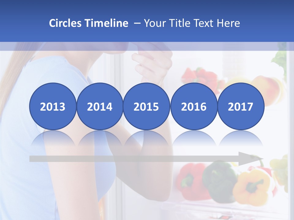 Colorful Smiling Young Woman PowerPoint Template