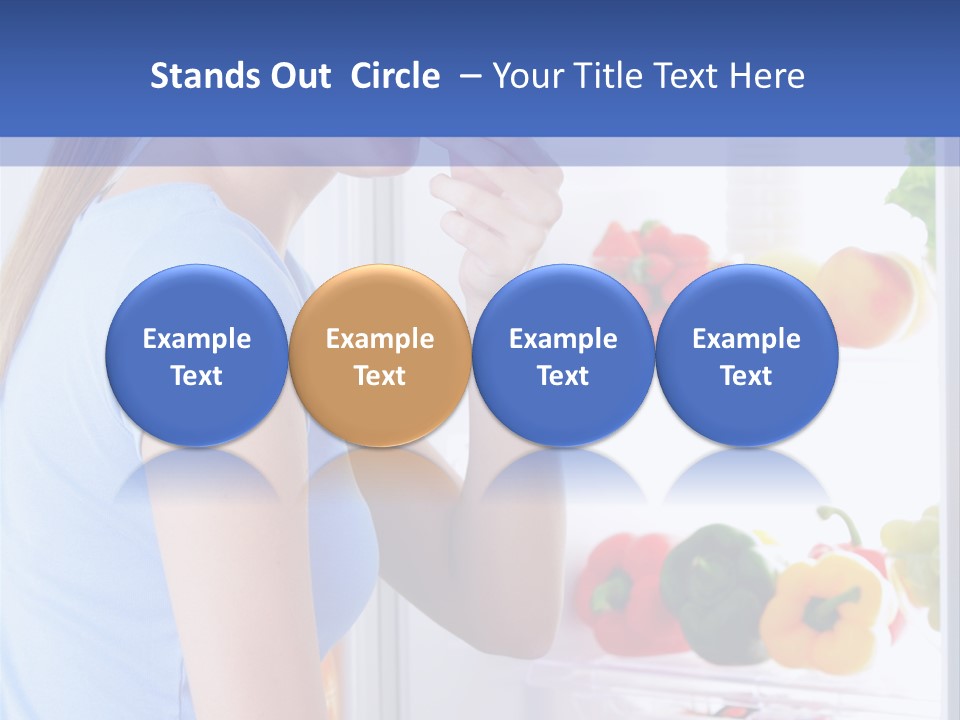 Colorful Smiling Young Woman PowerPoint Template