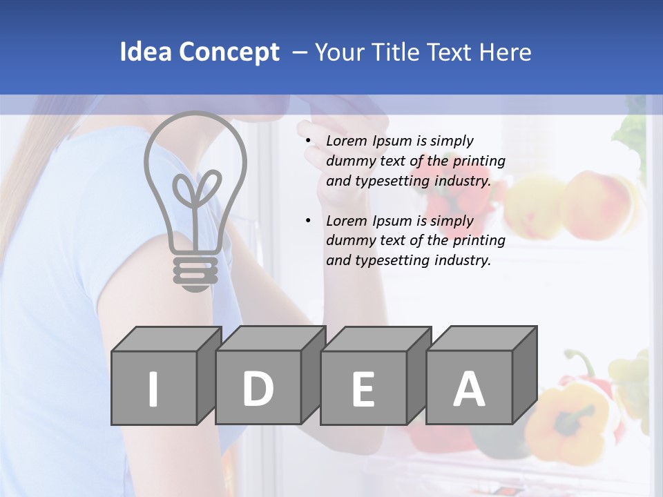 Colorful Smiling Young Woman PowerPoint Template