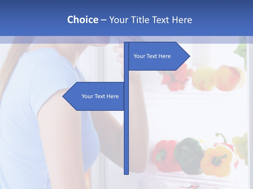 Colorful Smiling Young Woman PowerPoint Template