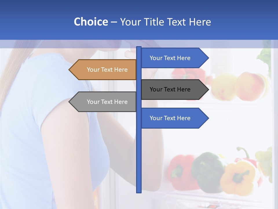 Colorful Smiling Young Woman PowerPoint Template