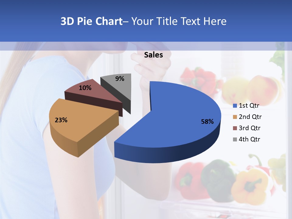 Colorful Smiling Young Woman PowerPoint Template