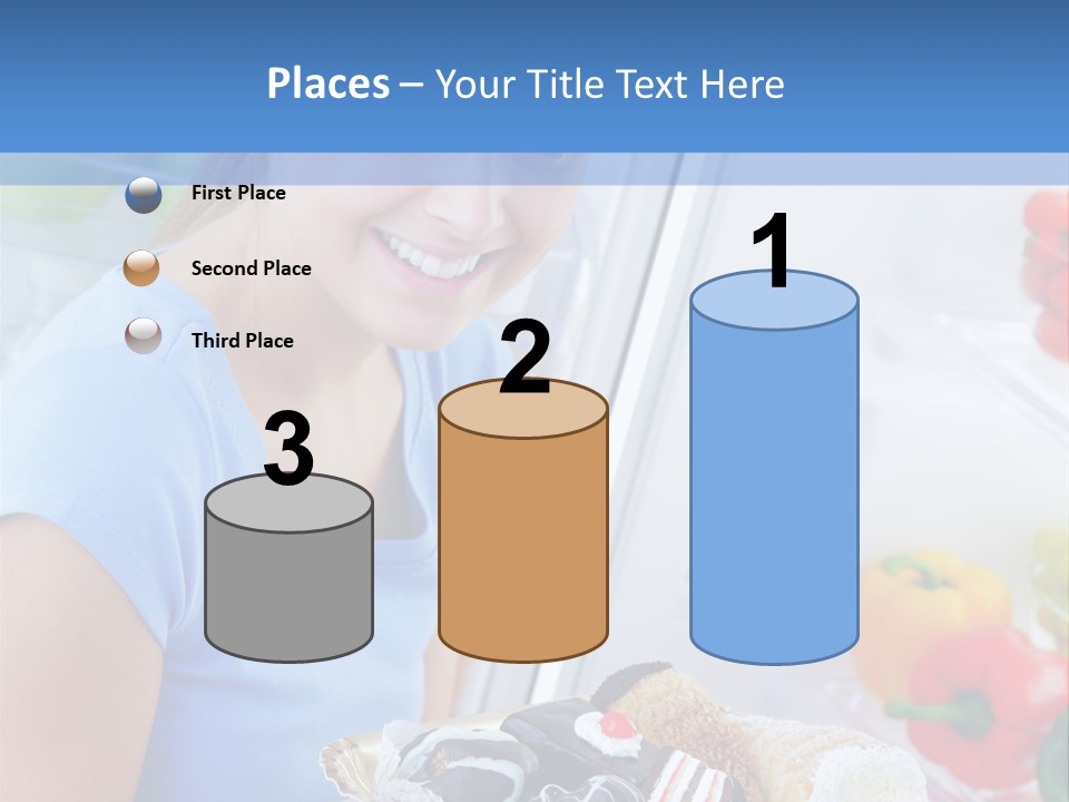 Young Woman Kitchen Home PowerPoint Template