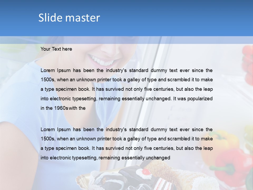 Young Woman Kitchen Home PowerPoint Template