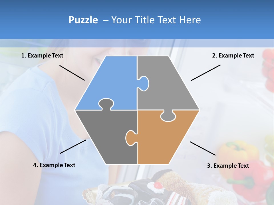 Young Woman Kitchen Home PowerPoint Template