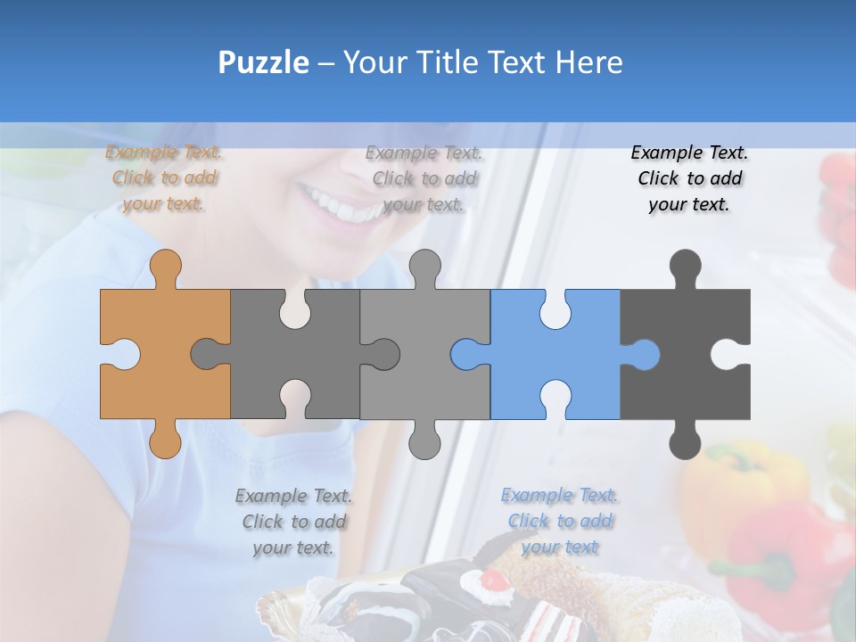 Young Woman Kitchen Home PowerPoint Template