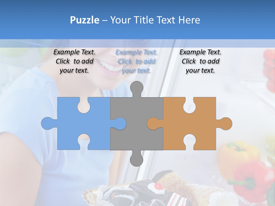 Young Woman Kitchen Home PowerPoint Template