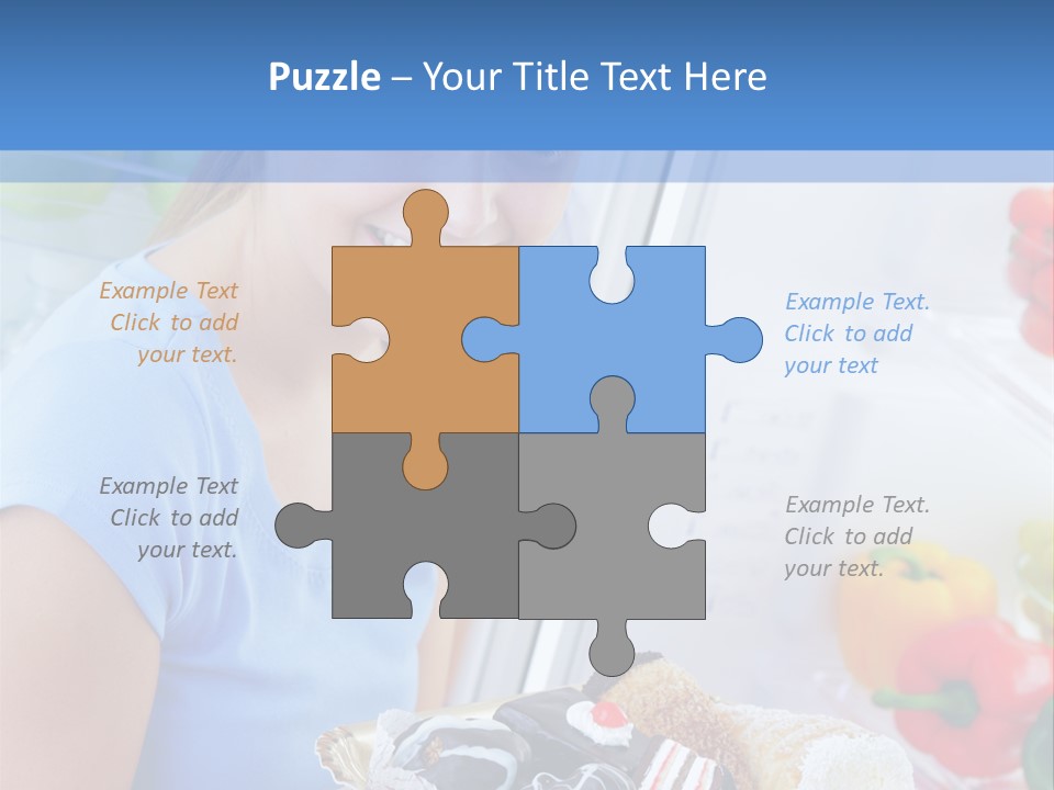 Young Woman Kitchen Home PowerPoint Template