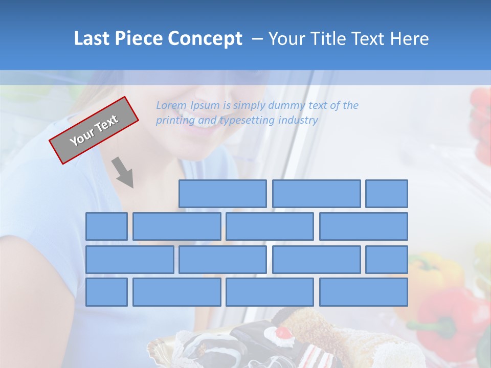 Young Woman Kitchen Home PowerPoint Template