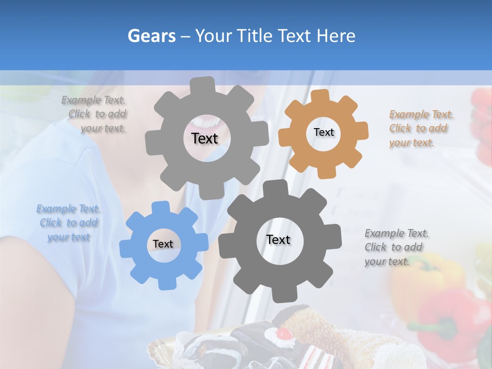 Young Woman Kitchen Home PowerPoint Template