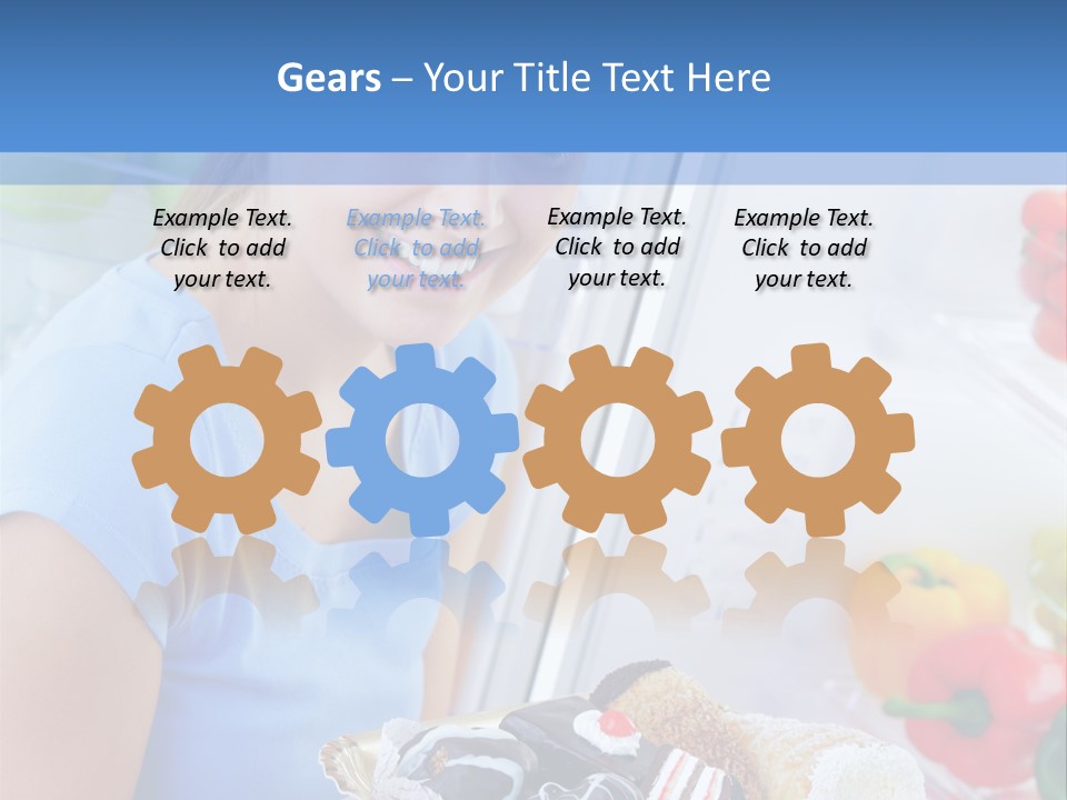 Young Woman Kitchen Home PowerPoint Template