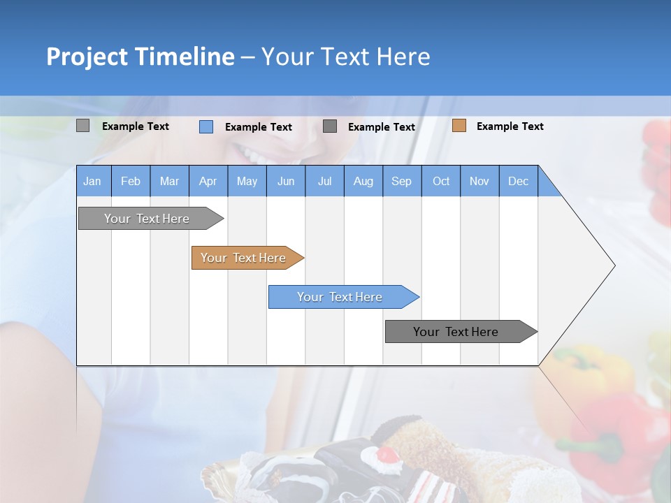 Young Woman Kitchen Home PowerPoint Template