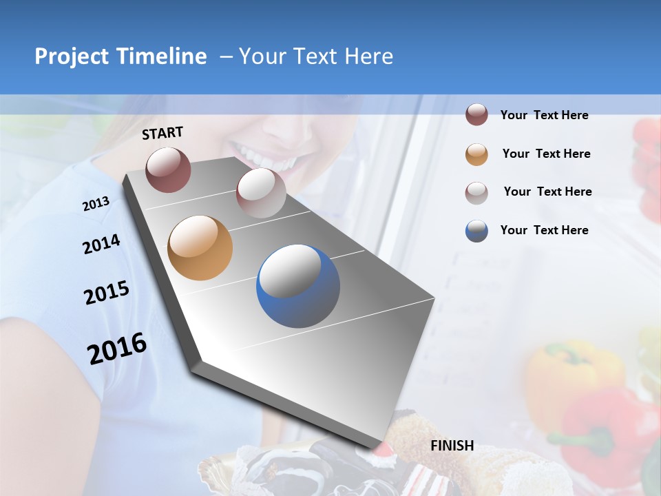 Young Woman Kitchen Home PowerPoint Template